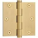 3.5" x 3.5" Solid Brass Square Corner Plain Bearing Mortise Hinge - Single Hinge 