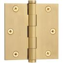 3.5" x 3.5" Solid Brass Square Corner Plain Bearing Mortise Hinge - Single Hinge 