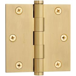 3.5" x 3.5" Solid Brass Square Corner Plain Bearing Mortise Hinge - Single Hinge