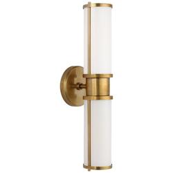80W 2-Light 17-3/4 in. Natural Brass Wall Sconce