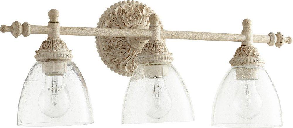 3 Light 24" Wide Bathroom Vanity Light with Clear Seedy Glass 