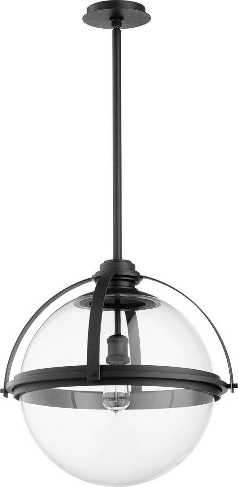 60W 1-Light Medium Pendant Light in Noir 