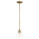 100W 1-Light Medium Pendant Light in Aged Brass 