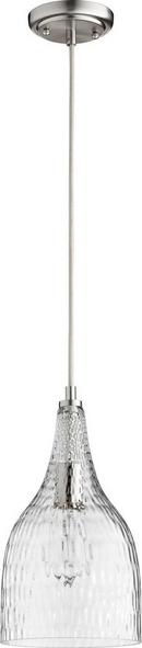 60W 1-Light Medium Pendant Light in Satin Nickel 