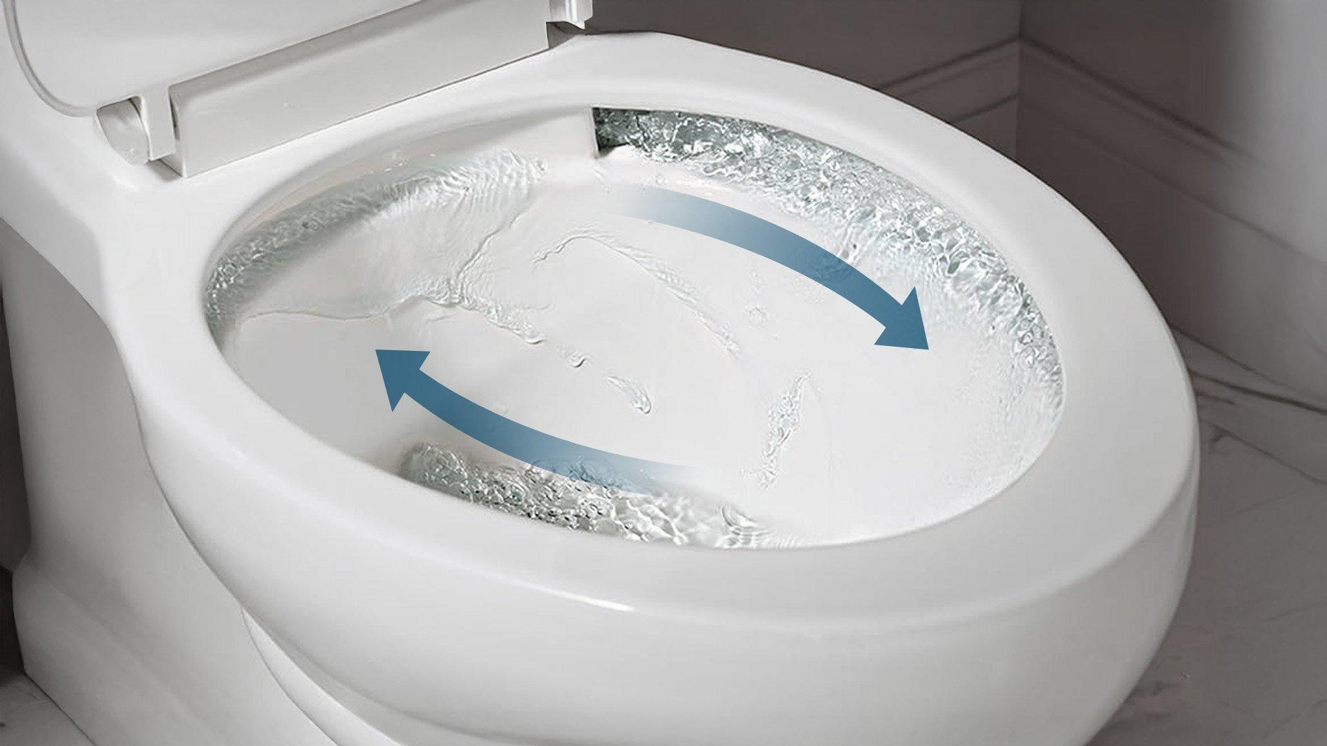 Image of Revolution 360® Technology in Kohler toilet. 