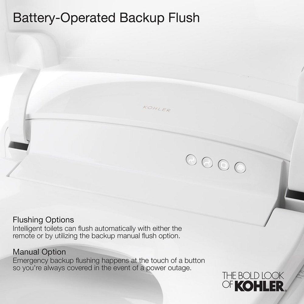 KOHLER White/Sunrise Gold 0.87 gpf Elongated Floor Mount One Piece Toilet 