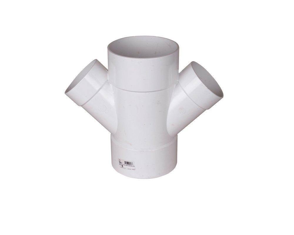 TRENCH TOUGH PLUS Socket Weld x Hub PVC Double Sewer Wye 