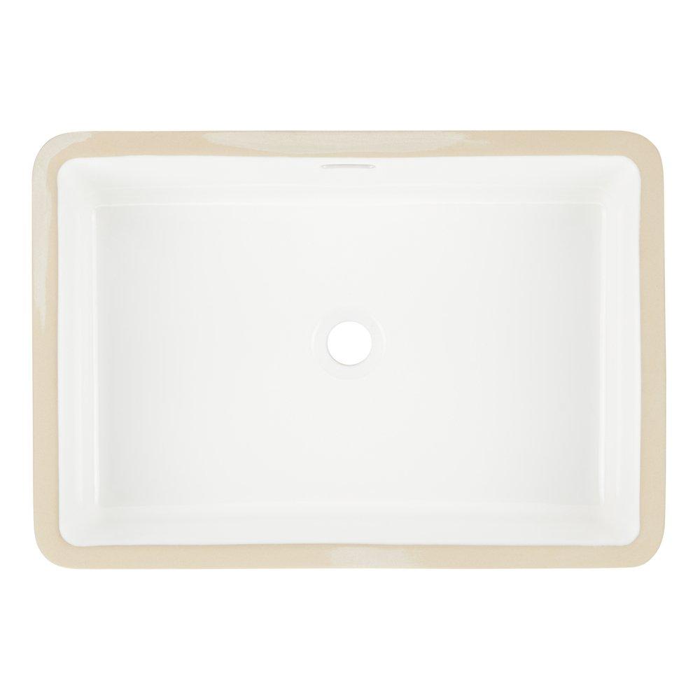 Signature Hardware White 24 x 14 in. Rectangular Undermount Bathroom Sink 