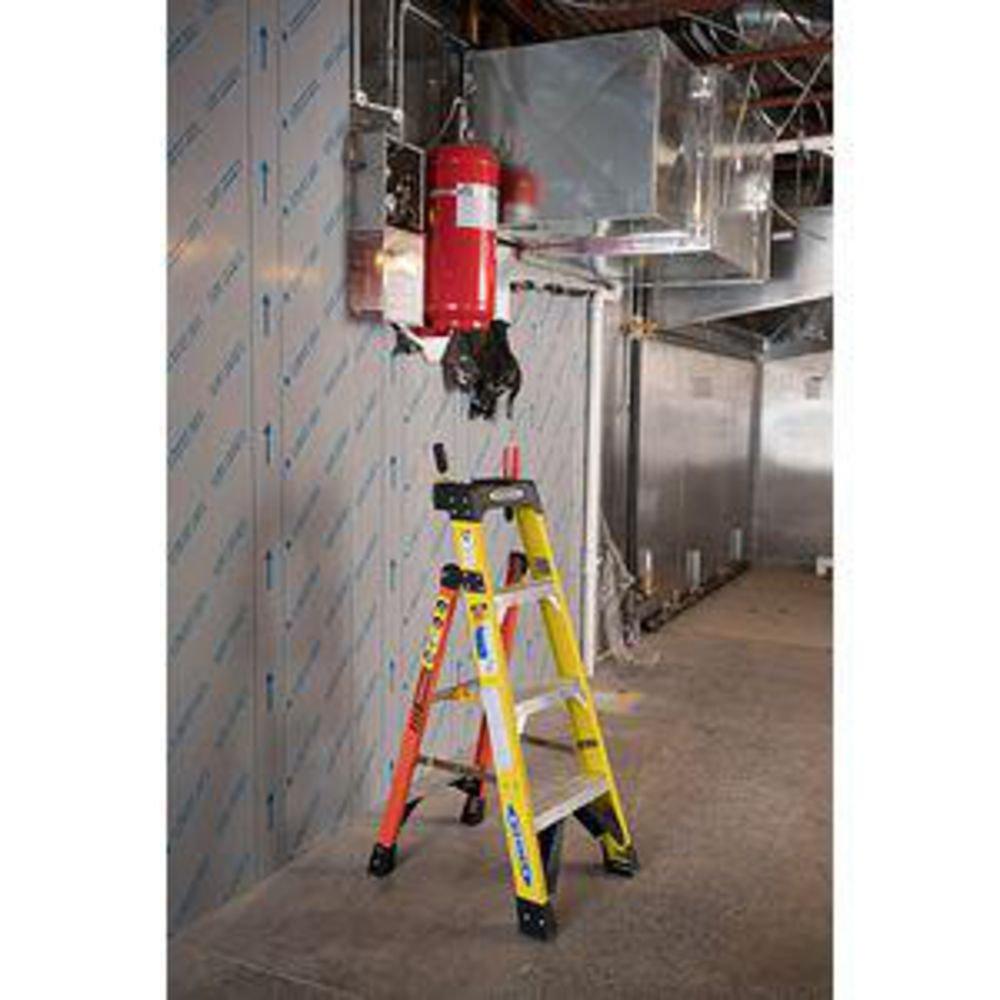 Werner Ladder Orange Fiberglass 375 lb. Step Ladder 