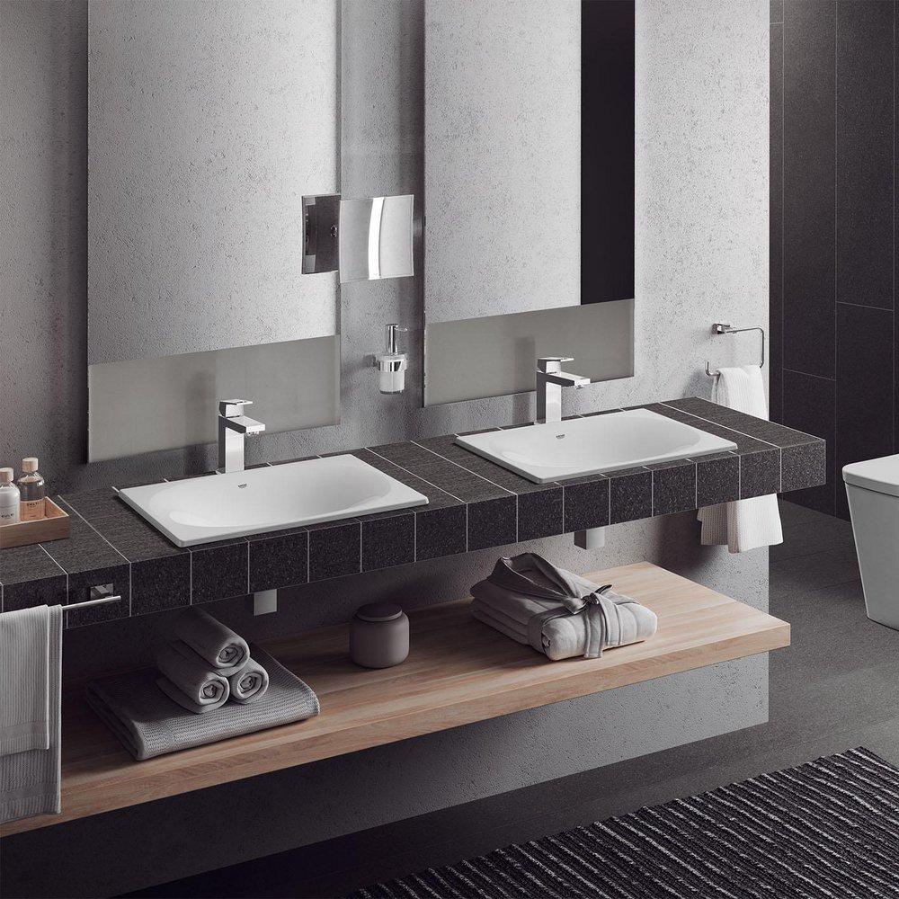 GROHE Alpine White Counter Mount and Undermount Bathroom Sink 