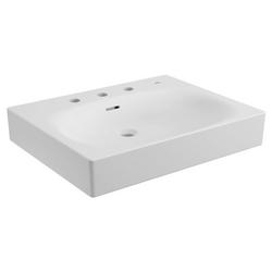 24-13/16 in. Vessel or Wall Mount Rectangular Fireclay Bathroom Sink in Alpine White