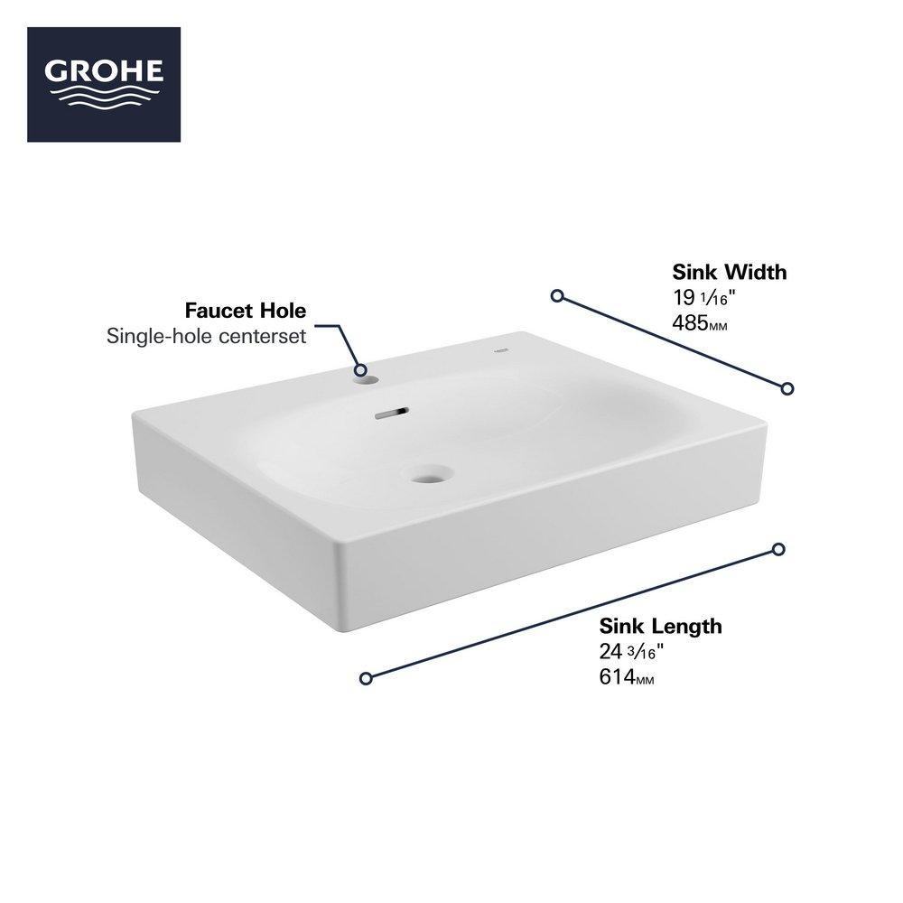 19-1/8 in. Wall Mount Rectangular Fireclay Bathroom Sink in Alpine White 
