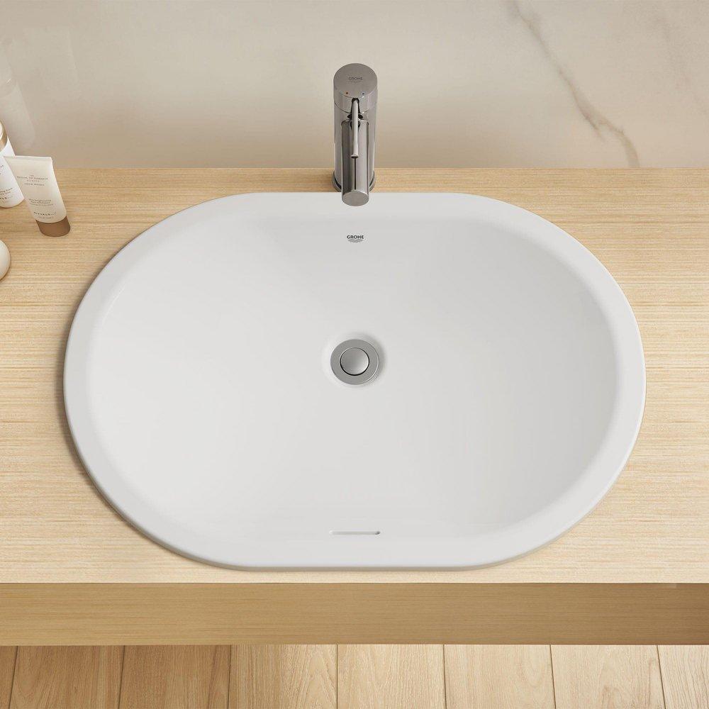 GROHE Alpine White Counter Mount and Undermount Bathroom Sink 