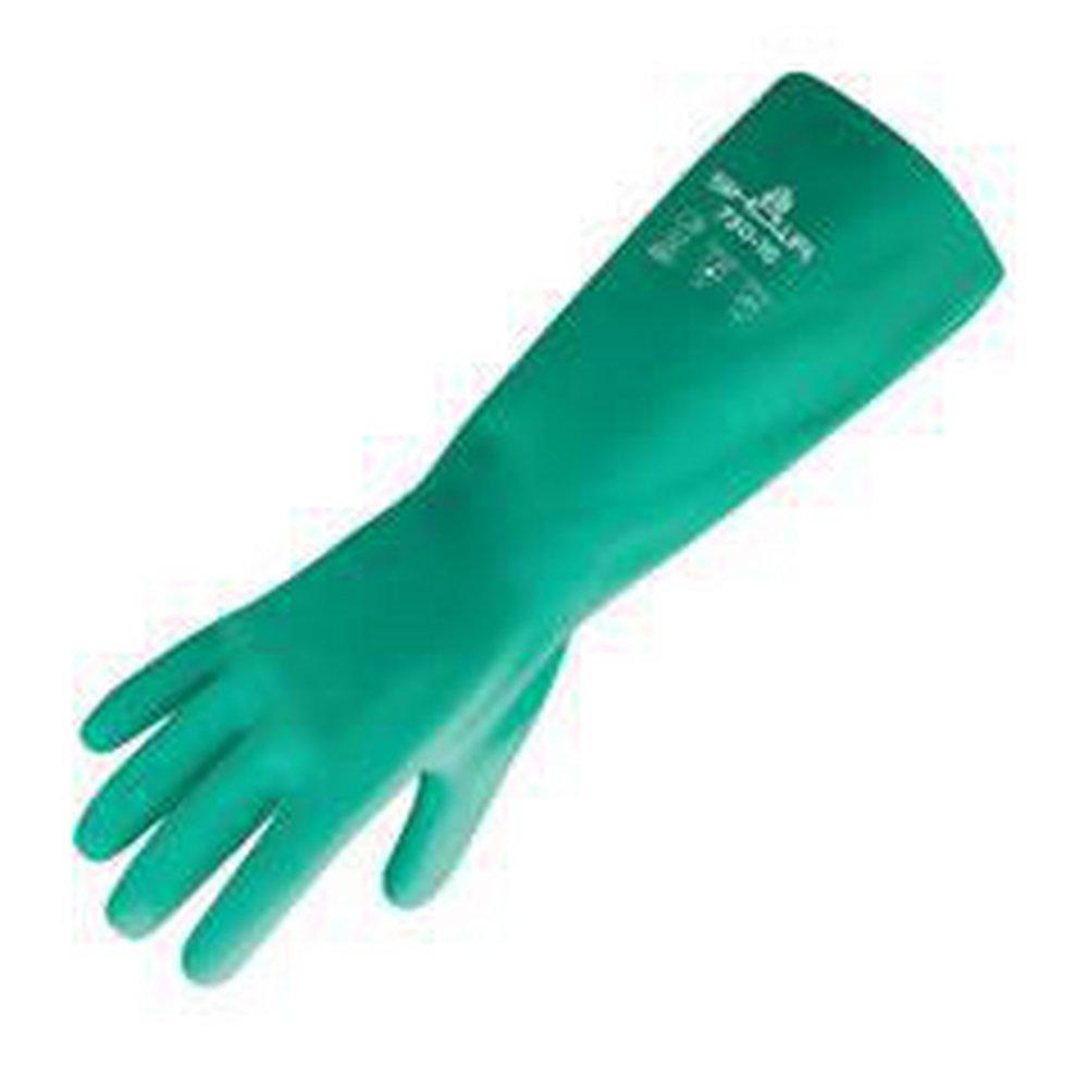 Showa Best Glove Green 0.38mm Nitrile Coated Cotton and Plastic Chemical Resistant Gloves in Green 