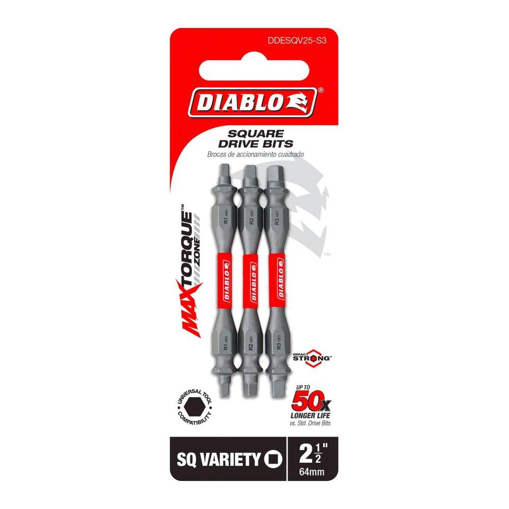 2-1/2 Dbl Ended Sq Drv Bit 3/Pk 