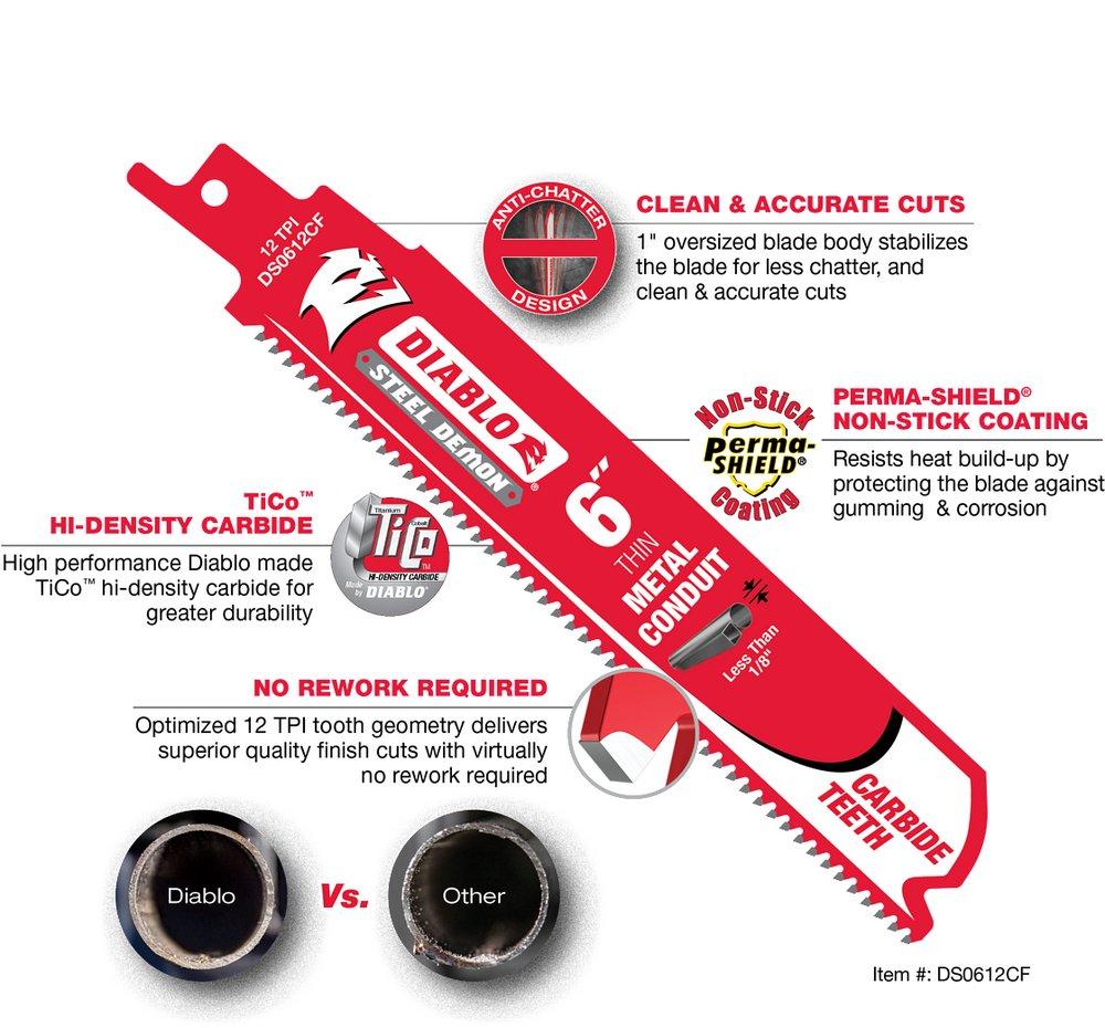 Diablo Tools Red 12 Teeth Per Inch Reciprocating Saw 1 Piece 