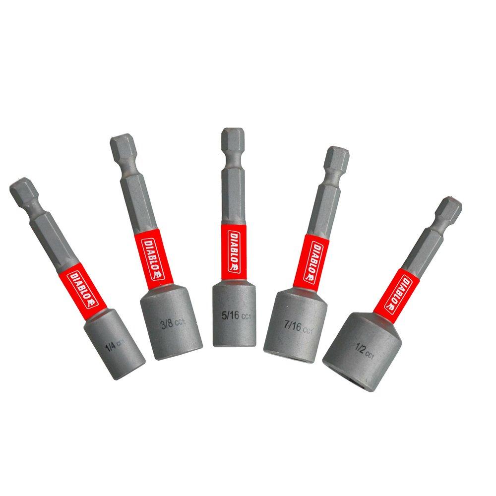 Diablo Tools Gunmetal Grey Magnetic Nut Driver (5 Piece) 