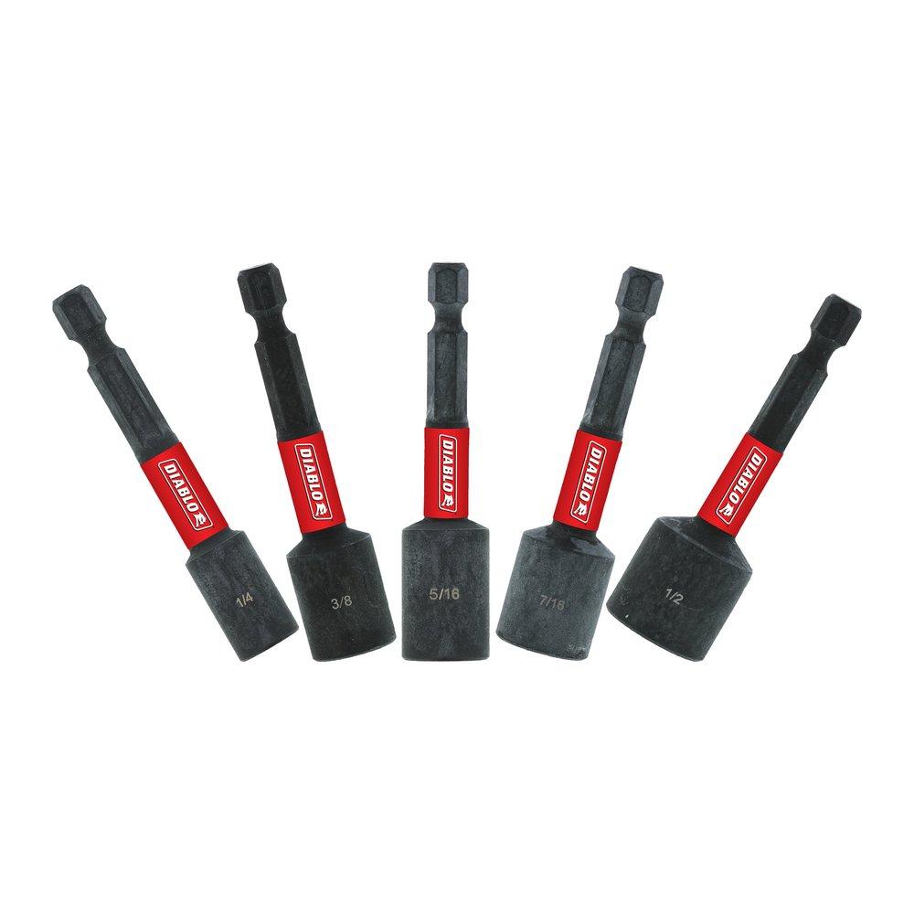 Diablo Tools Gunmetal Grey Magnetic Nut Driver (5 Piece) 