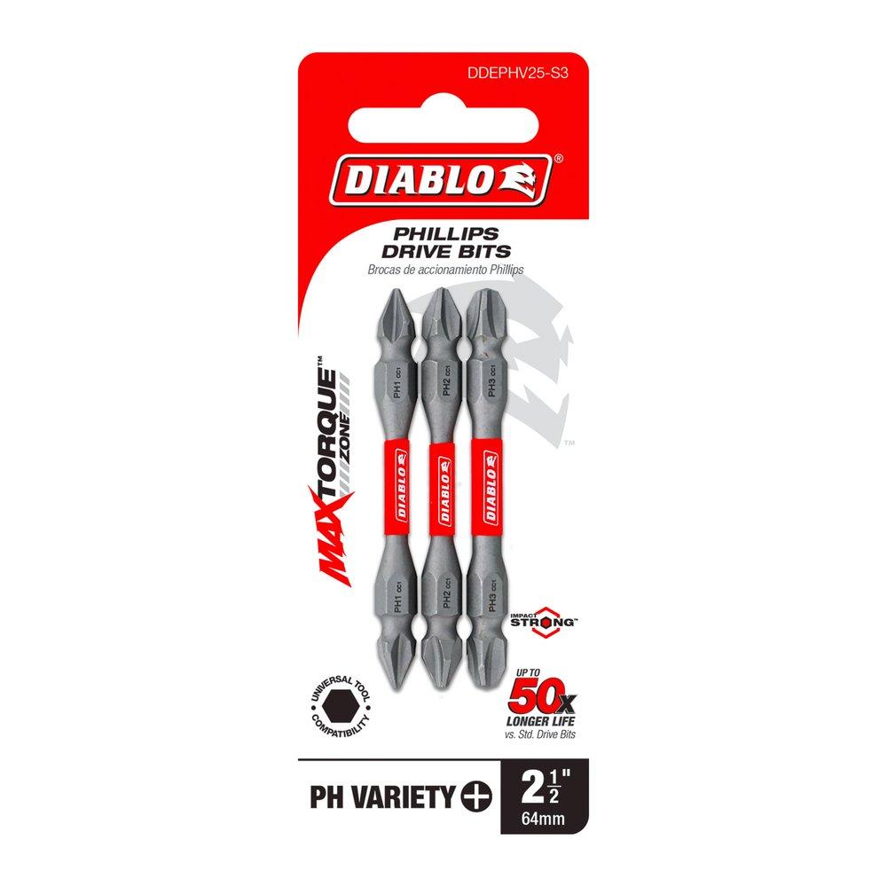 Diablo Tools Phillips Driver Bit 3 Piece 