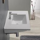 CeraStyle 33-1/2" Ceramic Wall Mounted Bathroom Sink with 1 Faucet Hole and Overflow 