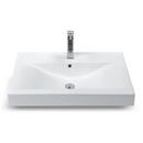 CeraStyle 23-3/5" Ceramic Wall Mounted Bathroom Sink with 1 Faucet Hole and Overflow 