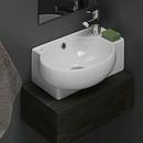 CeraStyle 17-1/2" Ceramic Wall Mounted Bathroom Sink with 1 Faucet Hole and Overflow 