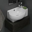 CeraStyle 17-1/2" Ceramic Wall Mounted Bathroom Sink with 1 Faucet Hole and Overflow 