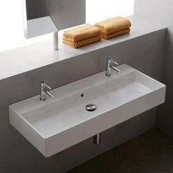 39-2/5 in. Vessel or Wall Mount Rectangular Ceramic Bathroom Sink in White