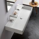 39-2/5 in. Vessel or Wall Mount Rectangular Ceramic Bathroom Sink in White 