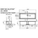 SCARABEO 34-1/2" CERAMIC UNDERMOUNT 