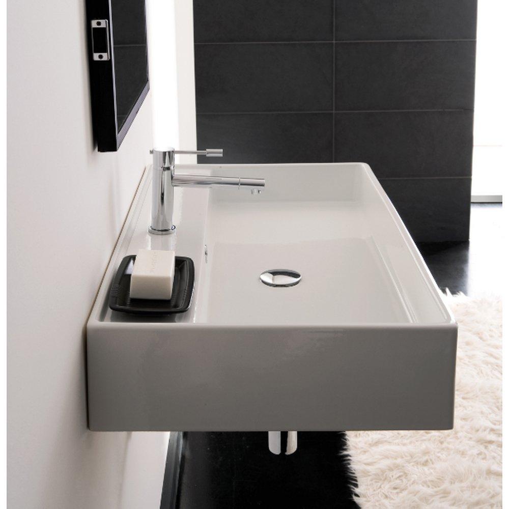 Scarabeo Teorema 31-1/2" Ceramic Wall Mounted / Vessel Bathroom Sink with 1 / 3 Holes Drilled - Includes Overflow 