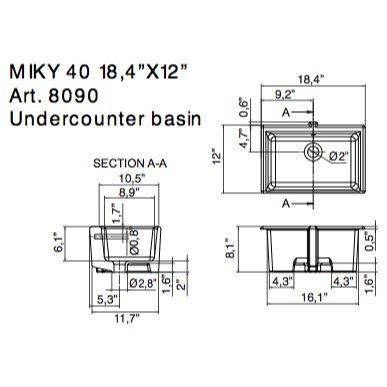 Nameek's White Undermount Bathroom Sink 