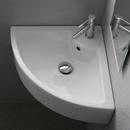 Scarabeo 18-3/4" Ceramic Wall Mounted / Corner Bathroom Sink with 1 Hole Drilled - Includes Overflow 