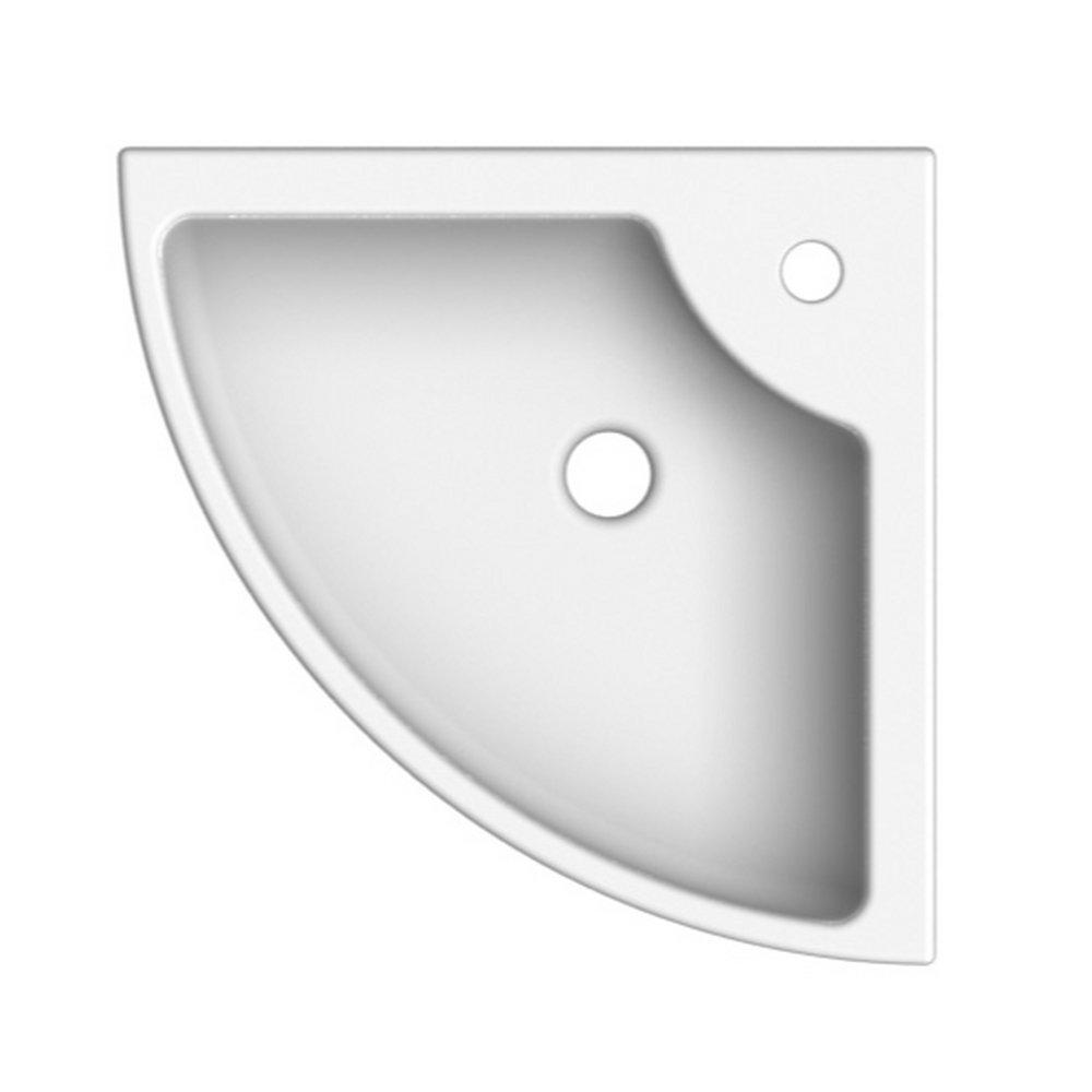 Scarabeo 18-3/4" Ceramic Wall Mounted / Corner Bathroom Sink with 1 Hole Drilled - Includes Overflow 