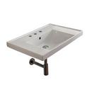 Scarabeo 36-1/4" Ceramic Wall Mounted / Drop In Bathroom Sink with 1 / 3 Holes Drilled - Includes Overflow 