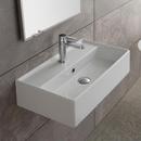 Scarabeo 23-5/8" Ceramic Wall Mounted / Vessel Bathroom Sink with 1 / 3 Holes Drilled - Includes Overflow 