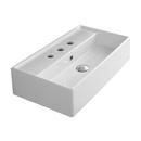 Scarabeo 23-5/8" Ceramic Wall Mounted / Vessel Bathroom Sink with 1 / 3 Holes Drilled - Includes Overflow 