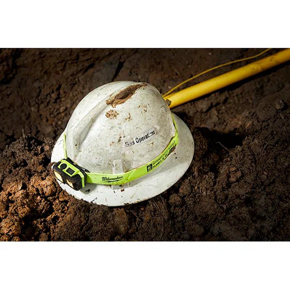 Milwaukee&reg; Hi-Viz Yellow Battery LED Hard Hat Flashlight 