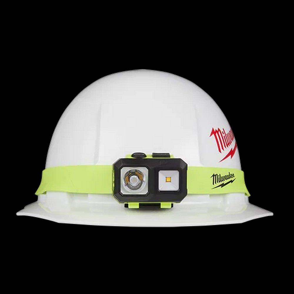 Milwaukee&reg; Hi-Viz Yellow Battery LED Hard Hat Flashlight 