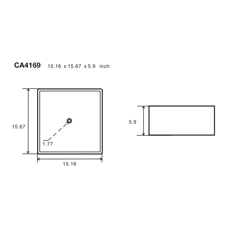 Caracalla 15-3/4" Vessel Bathroom Sink 