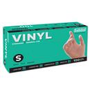 S Size Powder Free Coated Vinyl Disposable Gloves in Clear (Box of 100)