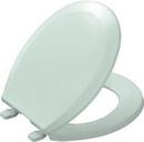 Round Closed Front Toilet Seat with Cover in Seafoam Green