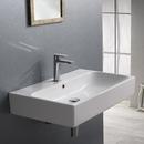 30 in. Vessel or Wall Mount Rectangular Ceramic Bathroom Sink in White 