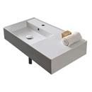 31-9/10 in. Vessel or Wall Mount Rectangular Ceramic Bathroom Sink in White