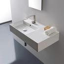 31-9/10 in. Vessel or Wall Mount Rectangular Ceramic Bathroom Sink in White 