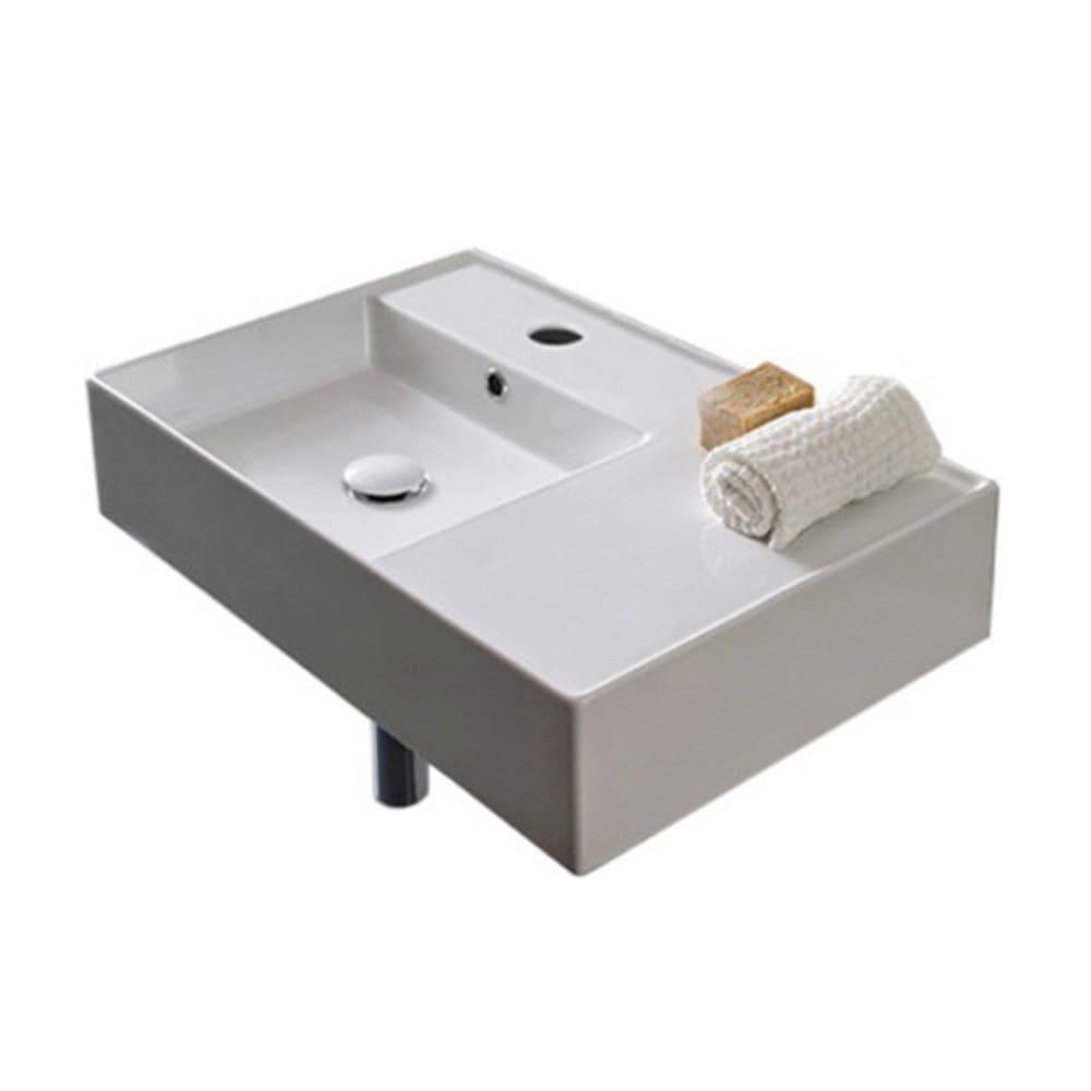 Scarabeo Teorema 2.0 24" Ceramic Bathroom Sink for Wall Mounted or Vessel Installation - Includes Overflow 