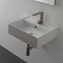 19-9/10 in. Vessel or Wall Mount Rectangular Ceramic Bathroom Sink in White 