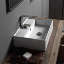 19-9/10 in. Vessel or Wall Mount Rectangular Ceramic Bathroom Sink in White 