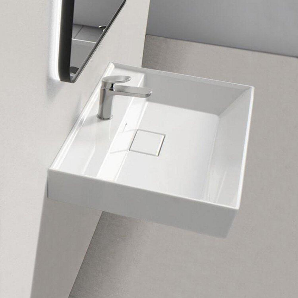 Nameek's White Drop-in and Wall Mount Bathroom Sink 
