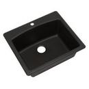 25 x 22 in. 1-Hole Composite Single Bowl Dual Mount Kitchen Sink in Onyx
